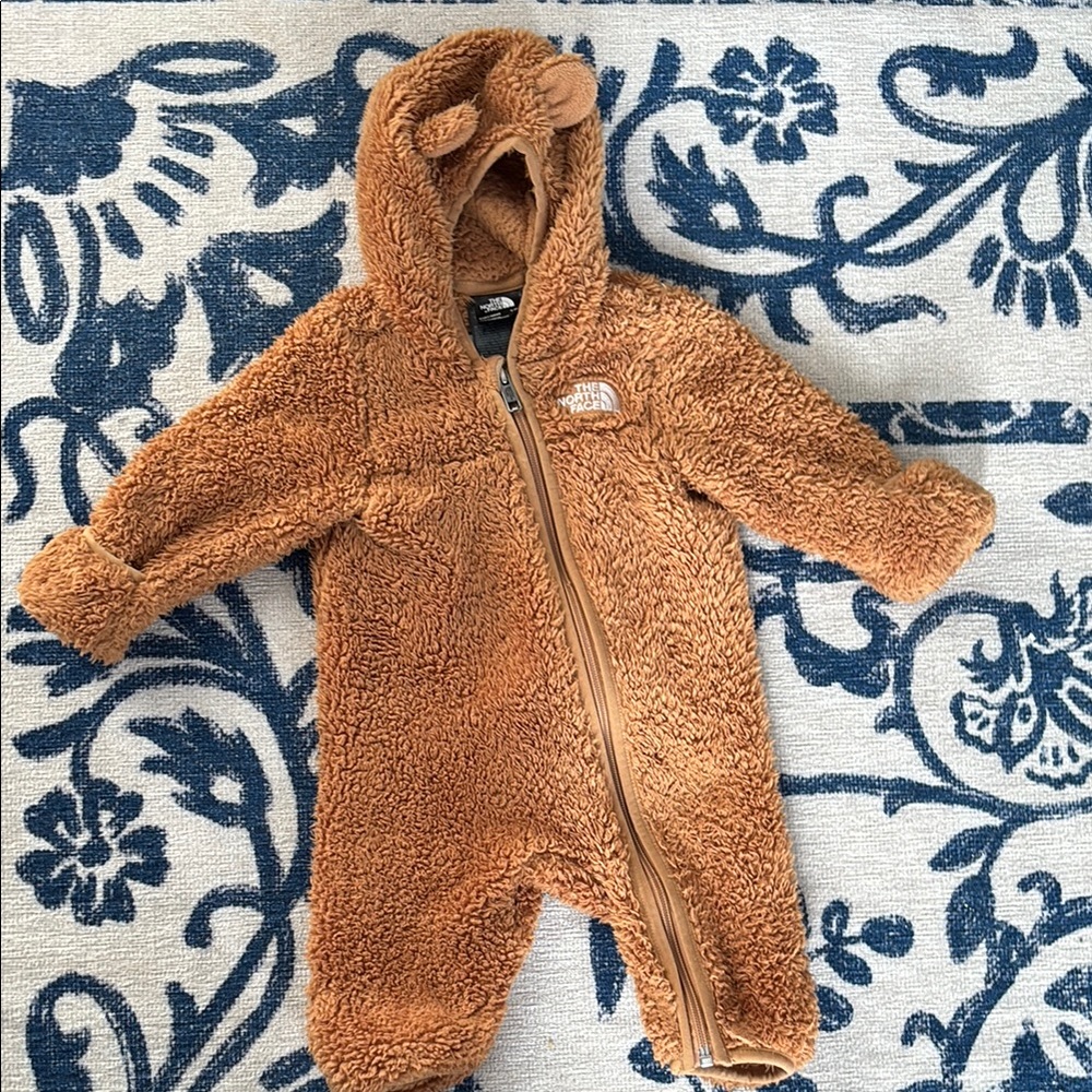 The North Face Tan Fleece Kids Footie